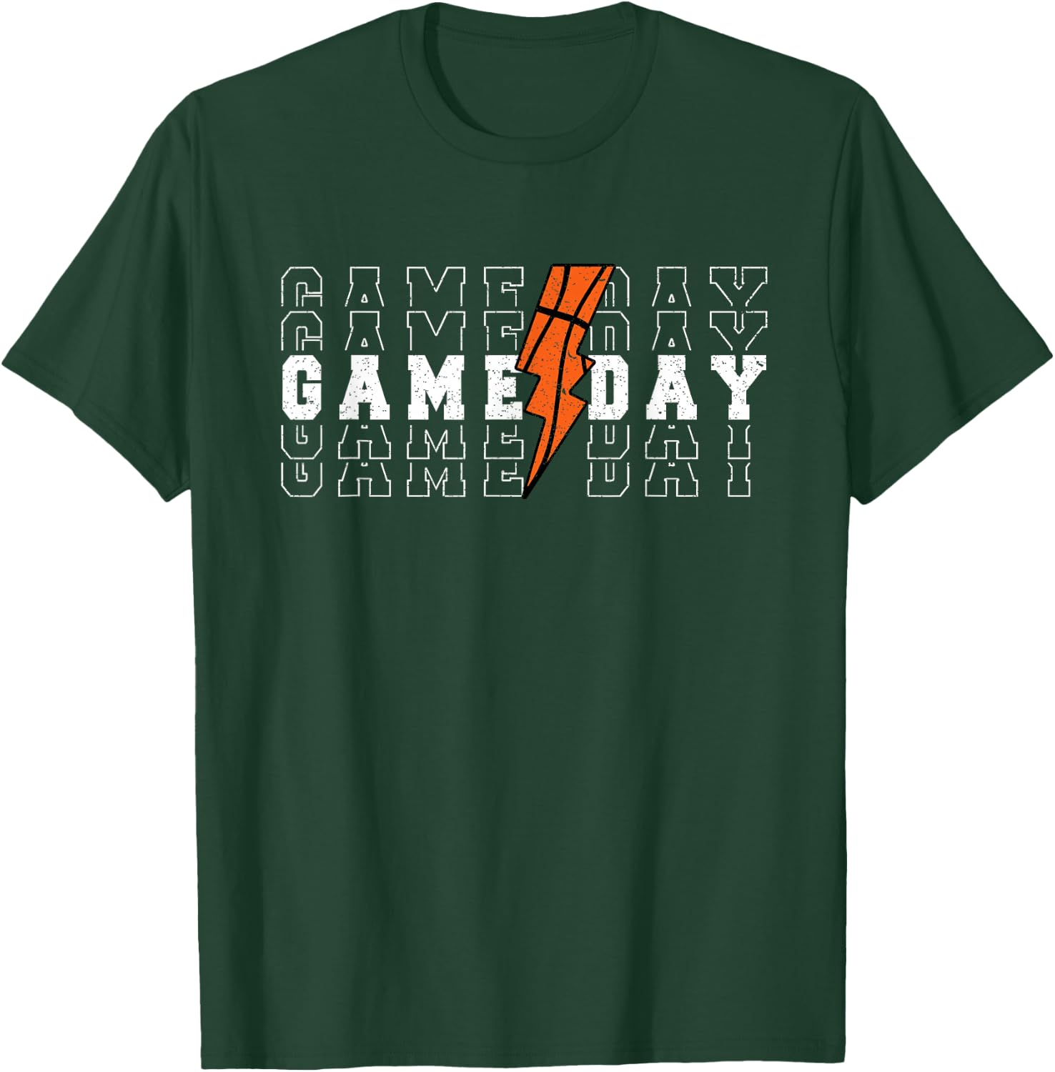Game Day Basketball Lightning Sport Player Coach Supporter T-Shirt - T-Shirt | Forest