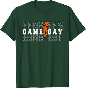 Game Day Basketball Lightning Sport Player Coach Supporter T-Shirt - T-Shirt | Forest