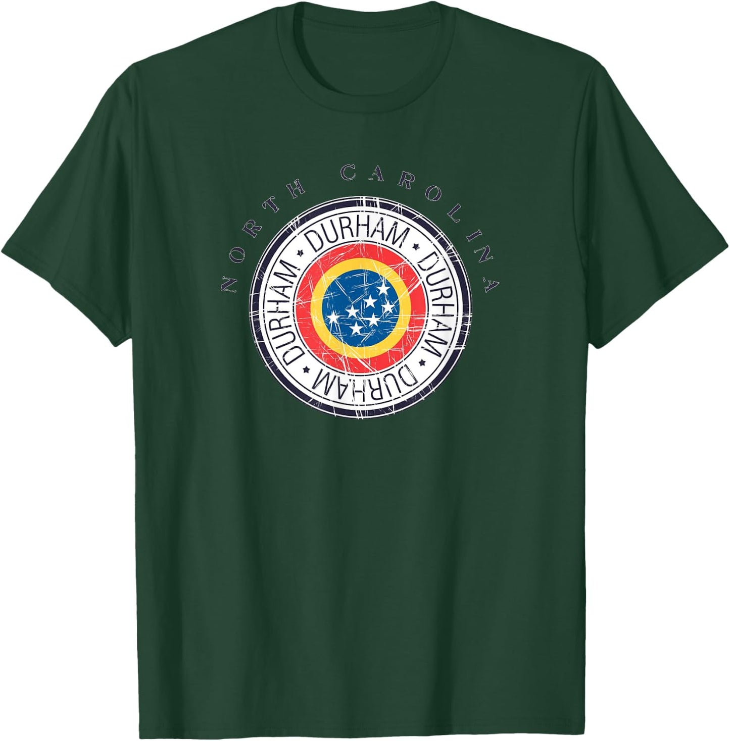 Durham Flag North Carolina State Seal Bull City NC Souvenir T-Shirt - T-Shirt | Forest