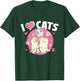 I Love Cats - Feline Animal Lover Pet Owner Veterinarian T-Shirt - T-Shirt | Forest