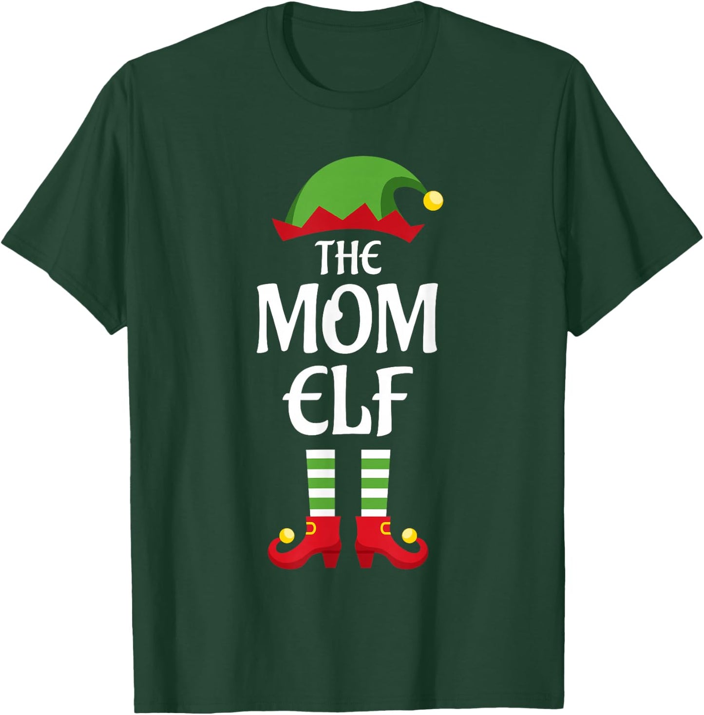 Mom Elf Family Matching Group Christmas T-Shirt - T-Shirt | Forest