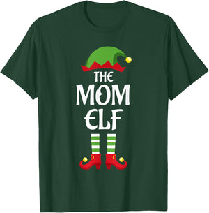 Mom Elf Family Matching Group Christmas T-Shirt - T-Shirt | Forest