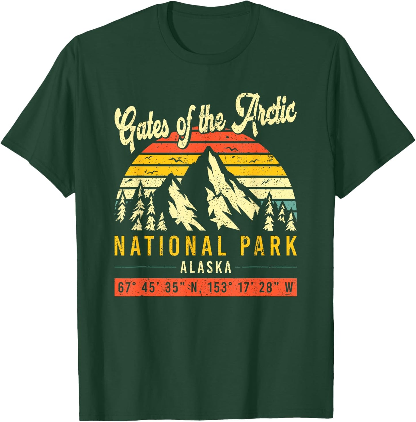 Gates Of The Arctic Vintage Retro Alaska National Park T-Shirt - T-Shirt | Forest