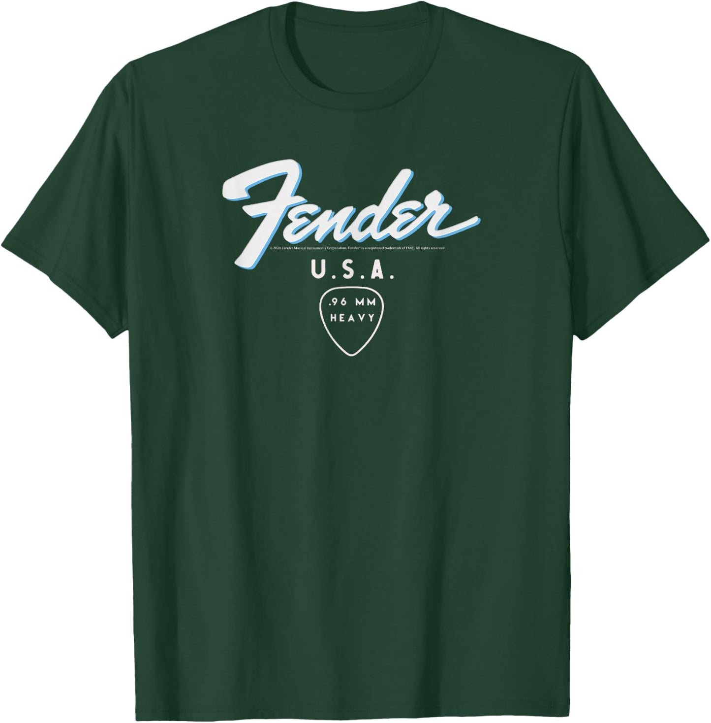 Fender U.S.A 96 MM Heavy Classic Guitar Pick Poster T-Shirt - T-Shirt | Forest
