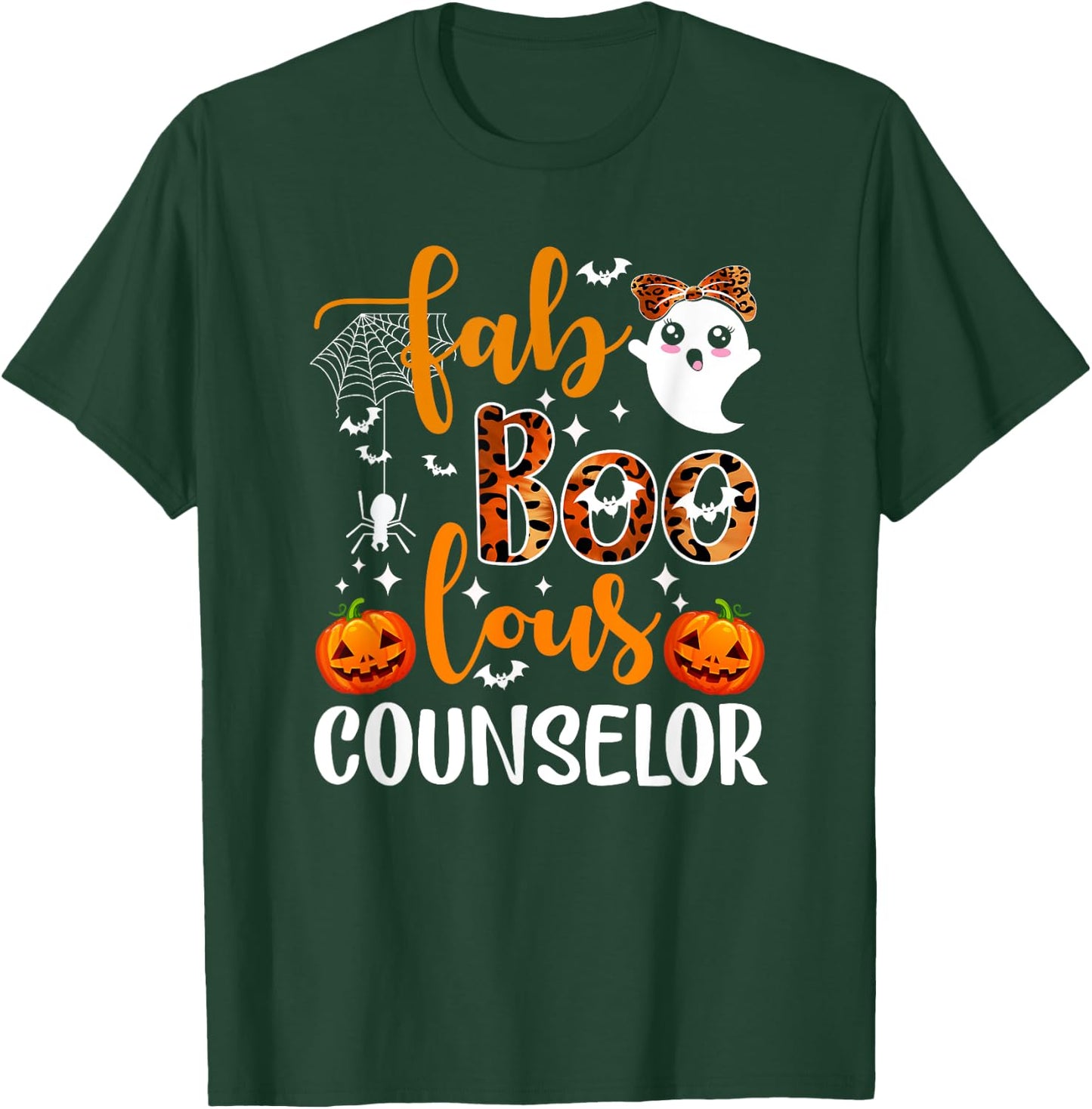 Cute Ghost Faboolous Counselor Funny Counselor Halloween T-Shirt - T-Shirt | Forest