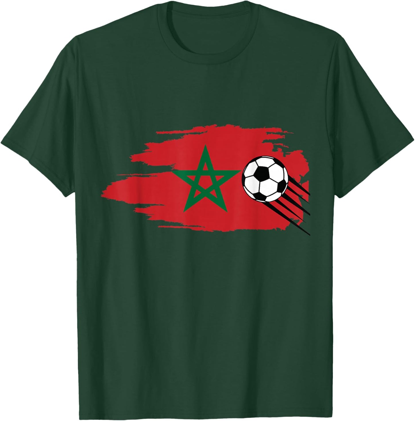 Morocco Moroccan Flag Soccer Football Lover T-Shirt - T-Shirt | Forest