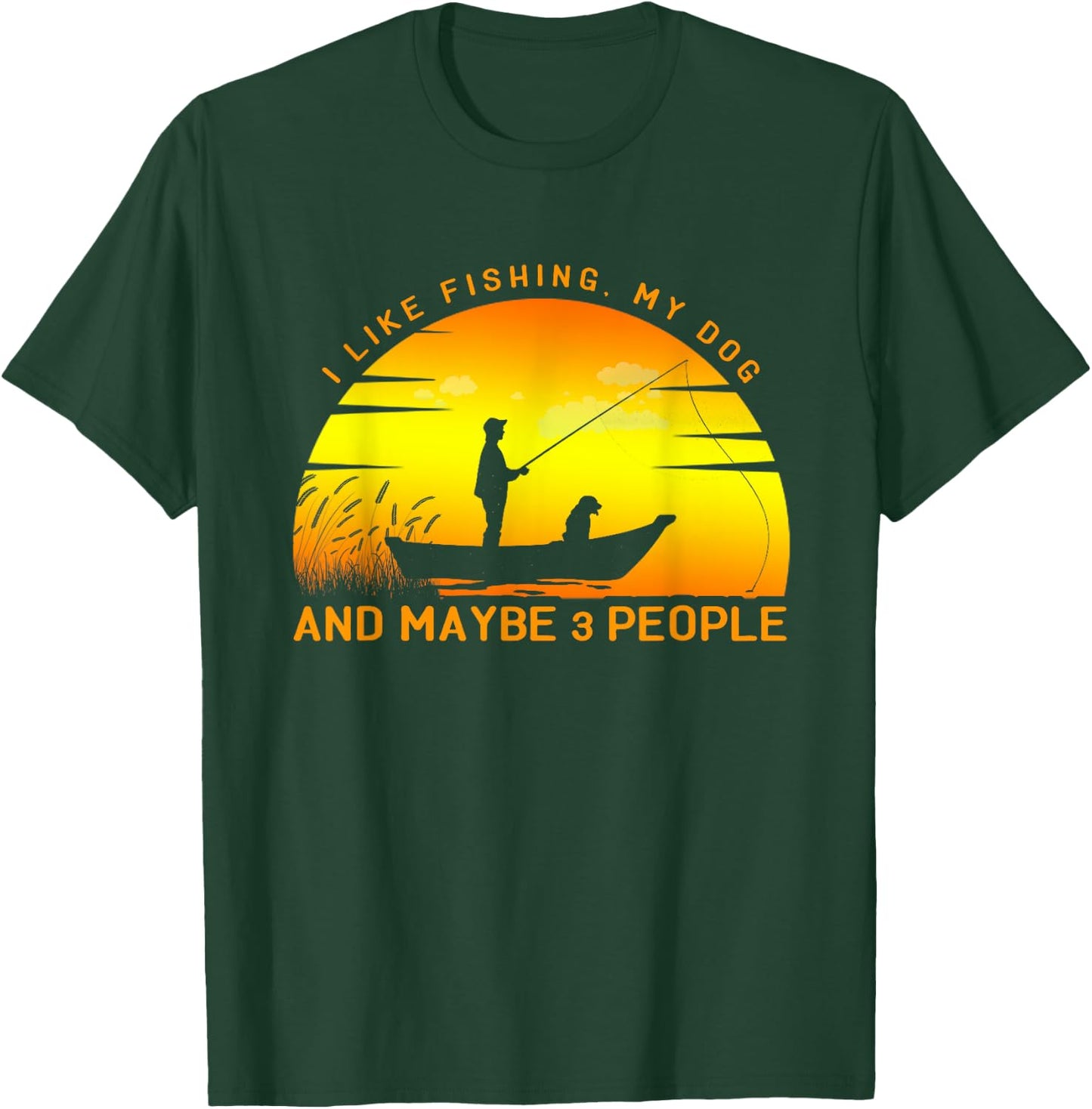 I like fishing, my dog and maybe 3 people - Vintage fishing Women Kids T-Shirt - T-Shirt | Forest