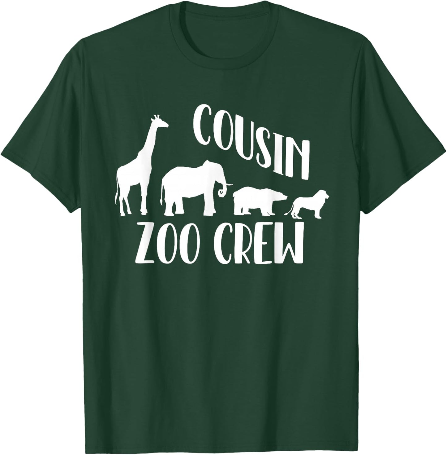 Cousin Zoo Crew Giraffe Elephant Circus Animal Lover T-Shirt - T-Shirt | Forest
