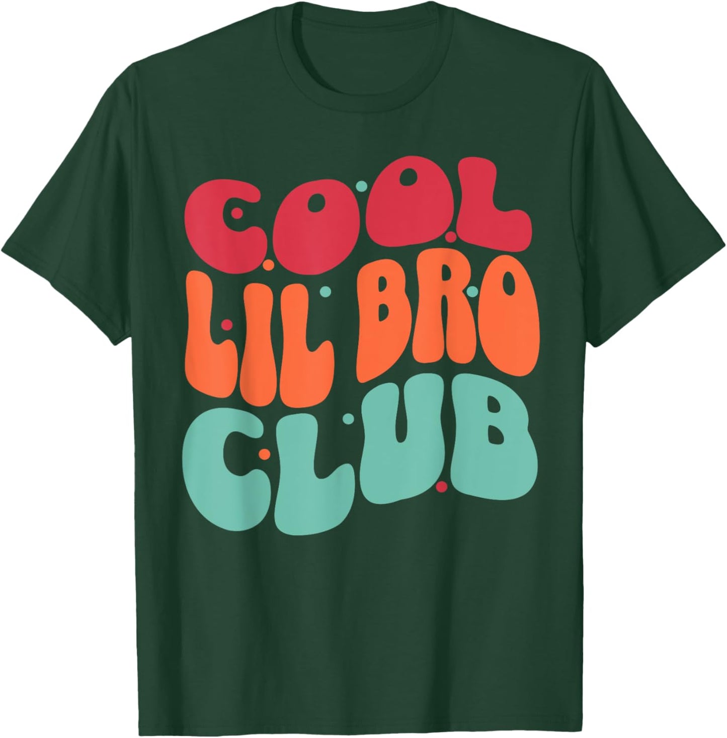 Cool Lil Bro Club Groovy Little Brother Retro 70s Sibling T-Shirt - T-Shirt | Forest