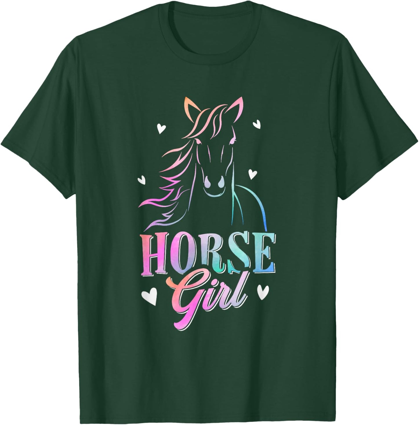 Horse Graphic Women Girls Horseback Riding Horse Lover T-Shirt - T-Shirt | Forest