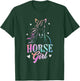 Horse Graphic Women Girls Horseback Riding Horse Lover T-Shirt - T-Shirt | Forest