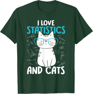 I Love Math and Cats - Funny Statistics T-Shirt - T-Shirt | Forest
