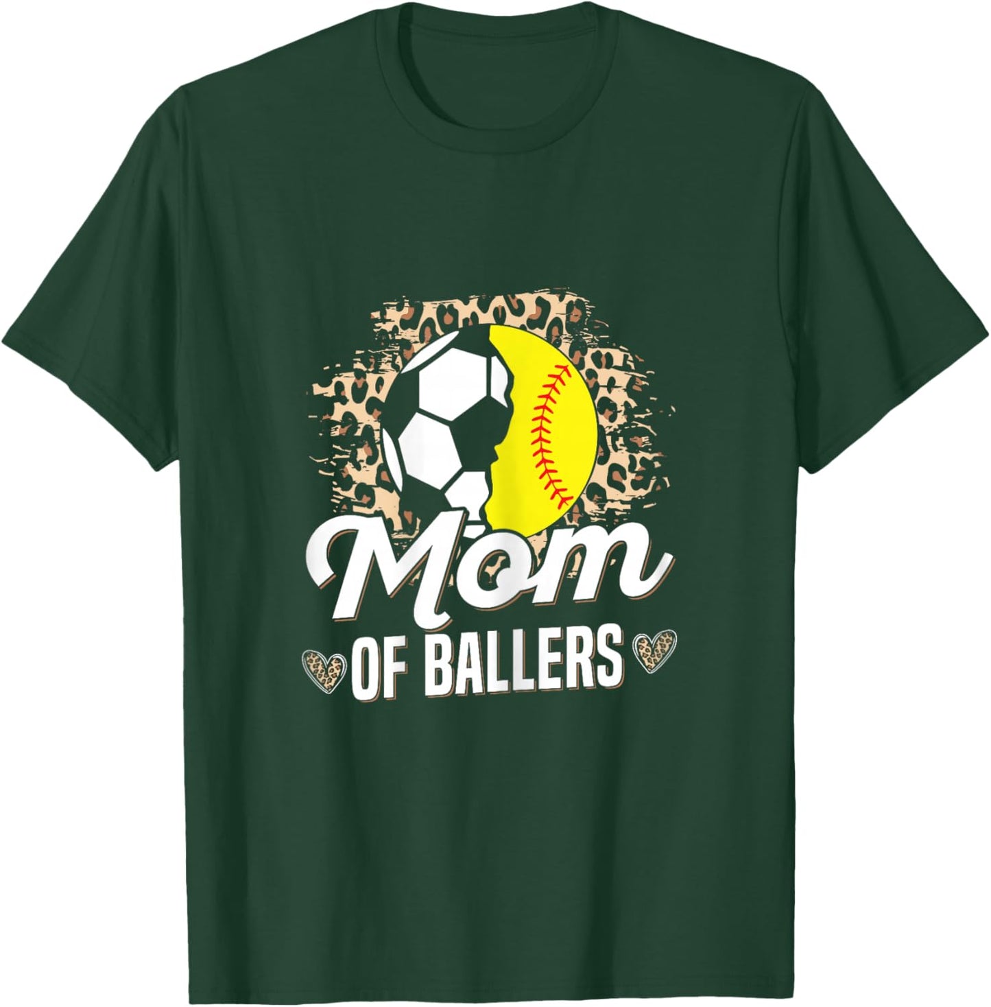 Mom of ballers Design for a Mom of softball and soccer T-Shirt - T-Shirt | Forest