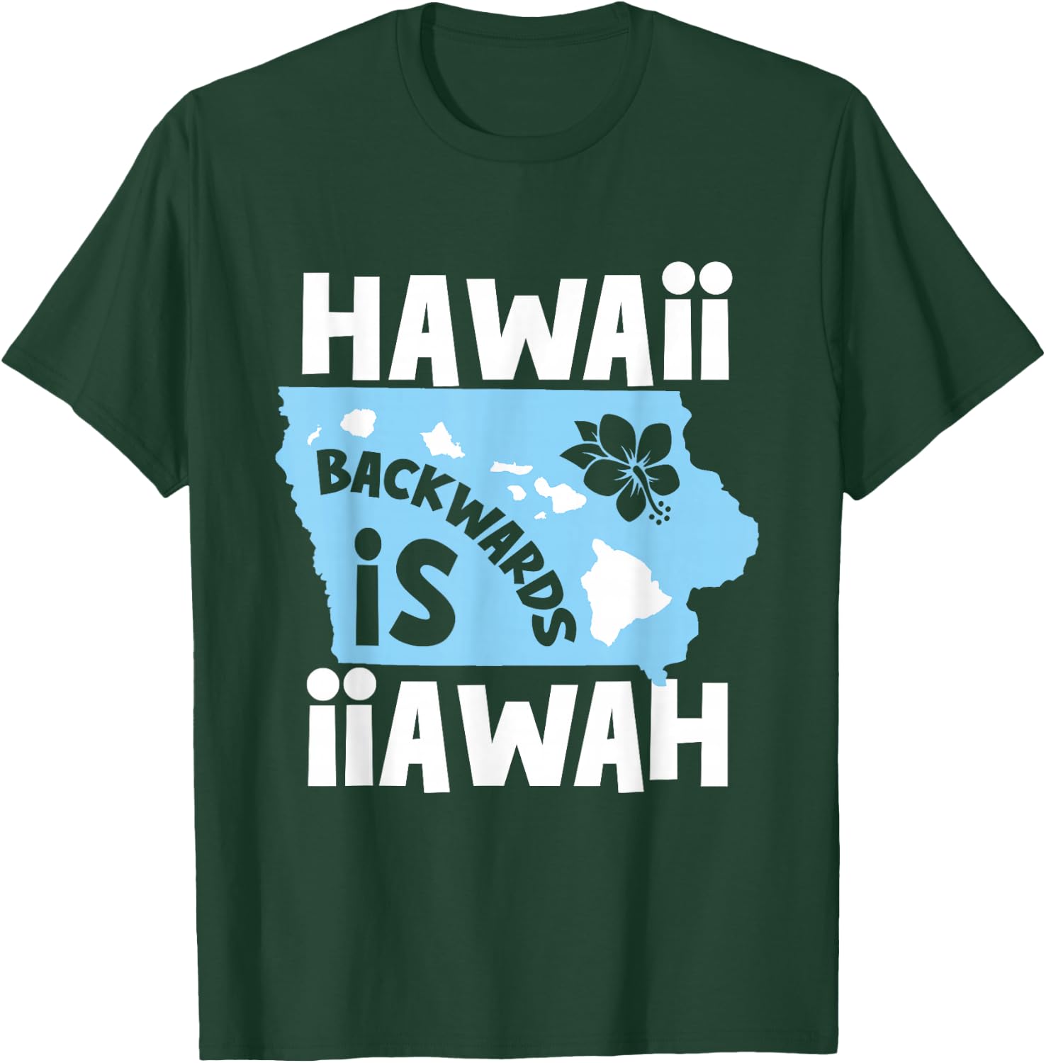 Hawaii Backwards is Iiawah T-Shirt - T-Shirt | Forest