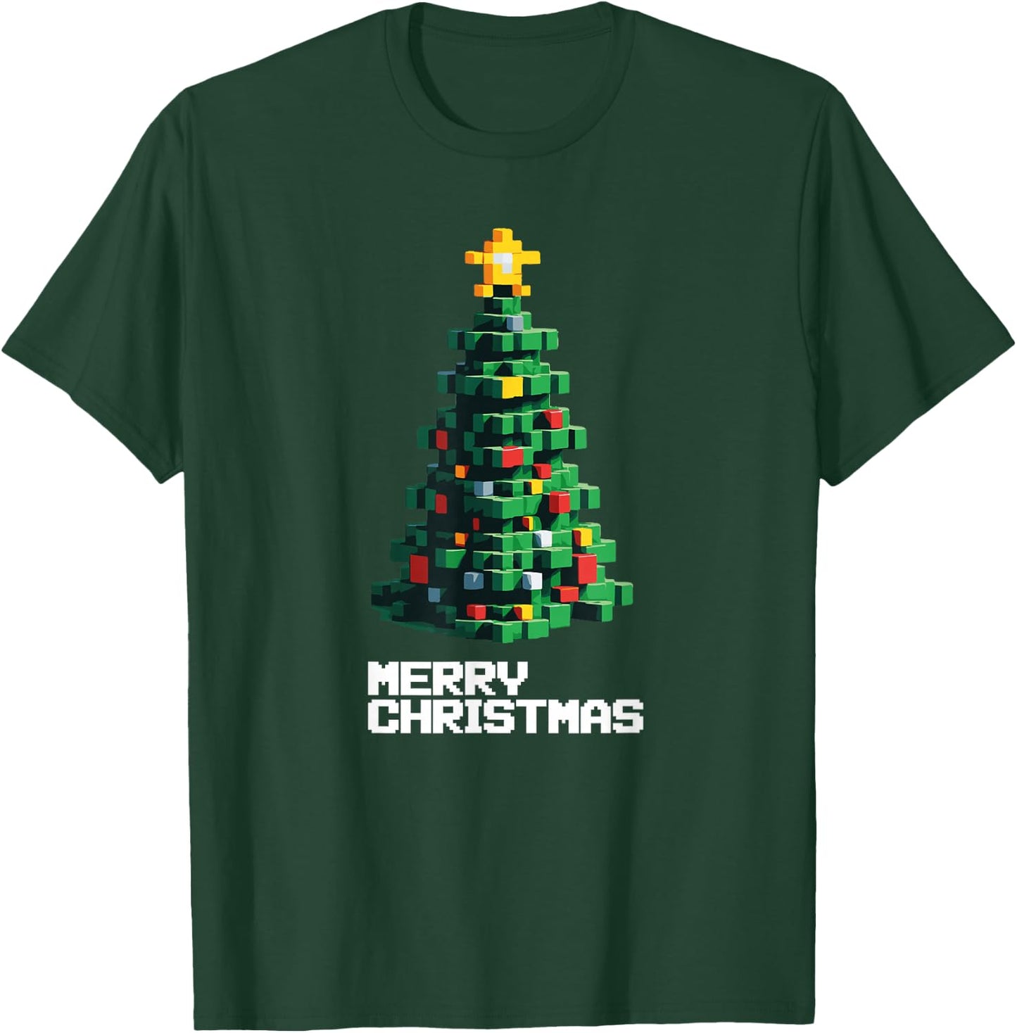 Santa's Christmas Tree Gamer Ugly Xmas Sweater 8-BIt Gaming T-Shirt - T-Shirt | Forest