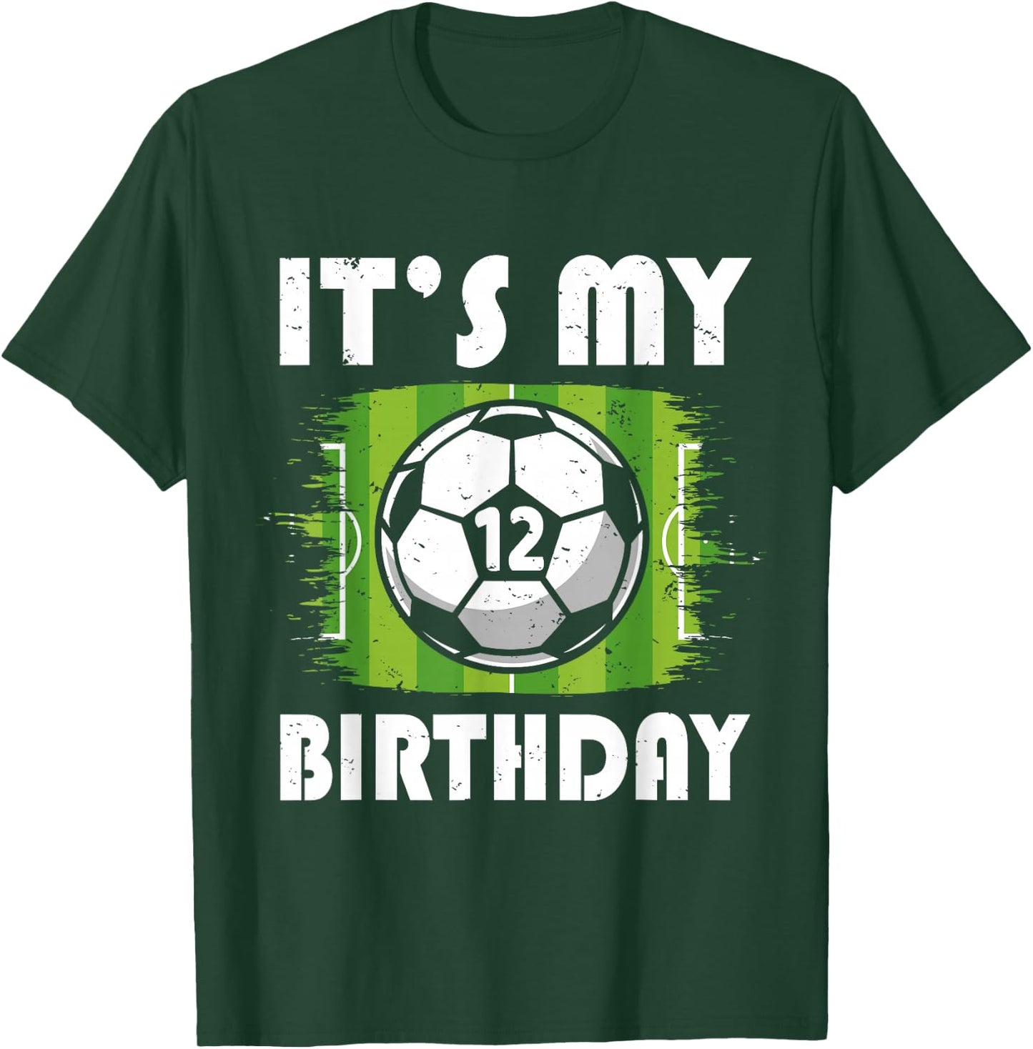 12 Years Old Kids Soccer Player 12th Birthday Boy T-Shirt - T-Shirt | Forest