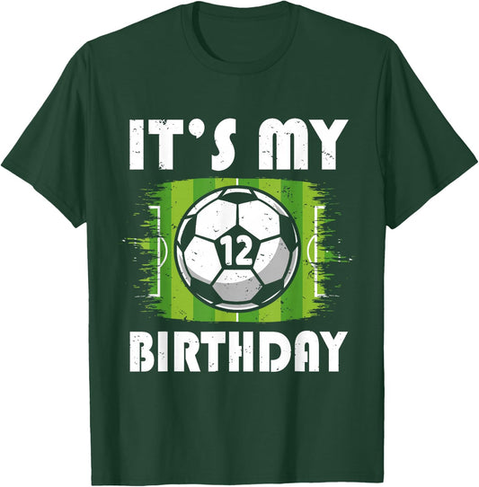 12 Years Old Kids Soccer Player 12th Birthday Boy T-Shirt - T-Shirt | Forest