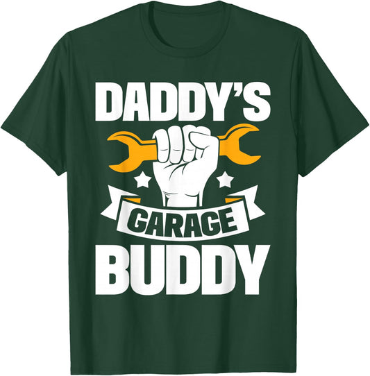 Daddy's Garage Buddy - Fathers Day Papa Buddies Fatherhood T-Shirt - T-Shirt | Forest