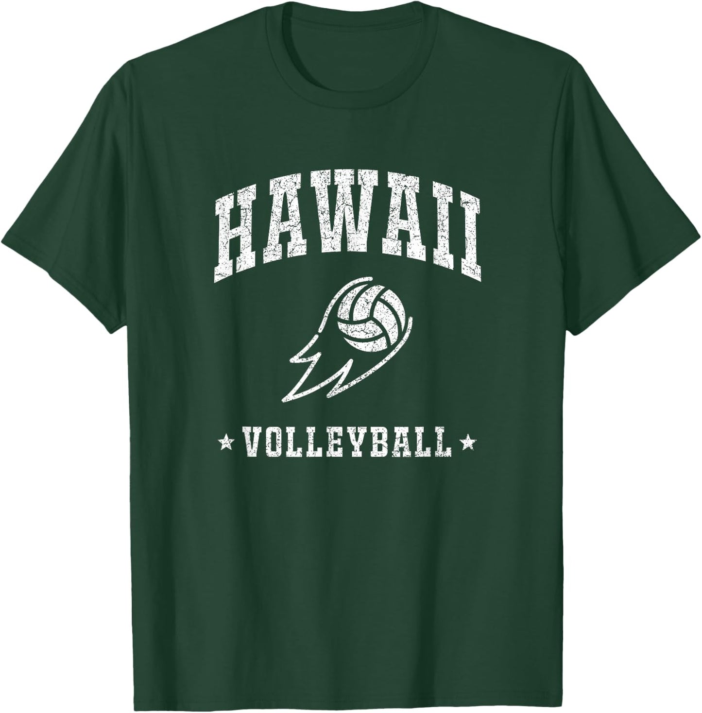 Hawaii Volleyball Vintage Gameday Retro Volleyball Lover T-Shirt - T-Shirt | Forest