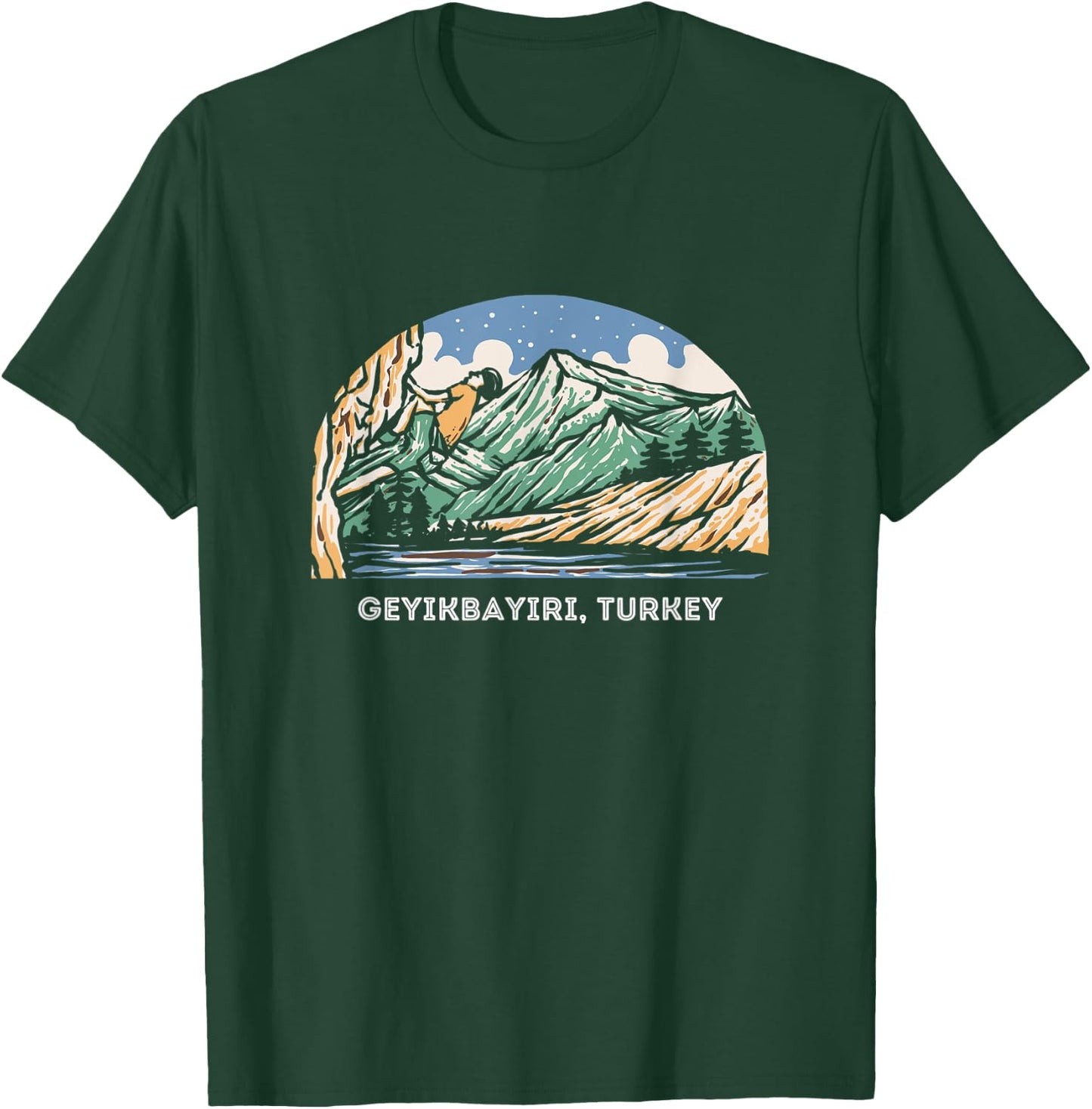 Vintage Geyikbayiri, Turkey Rock Climbing Bouldering T-Shirt - T-Shirt | Forest