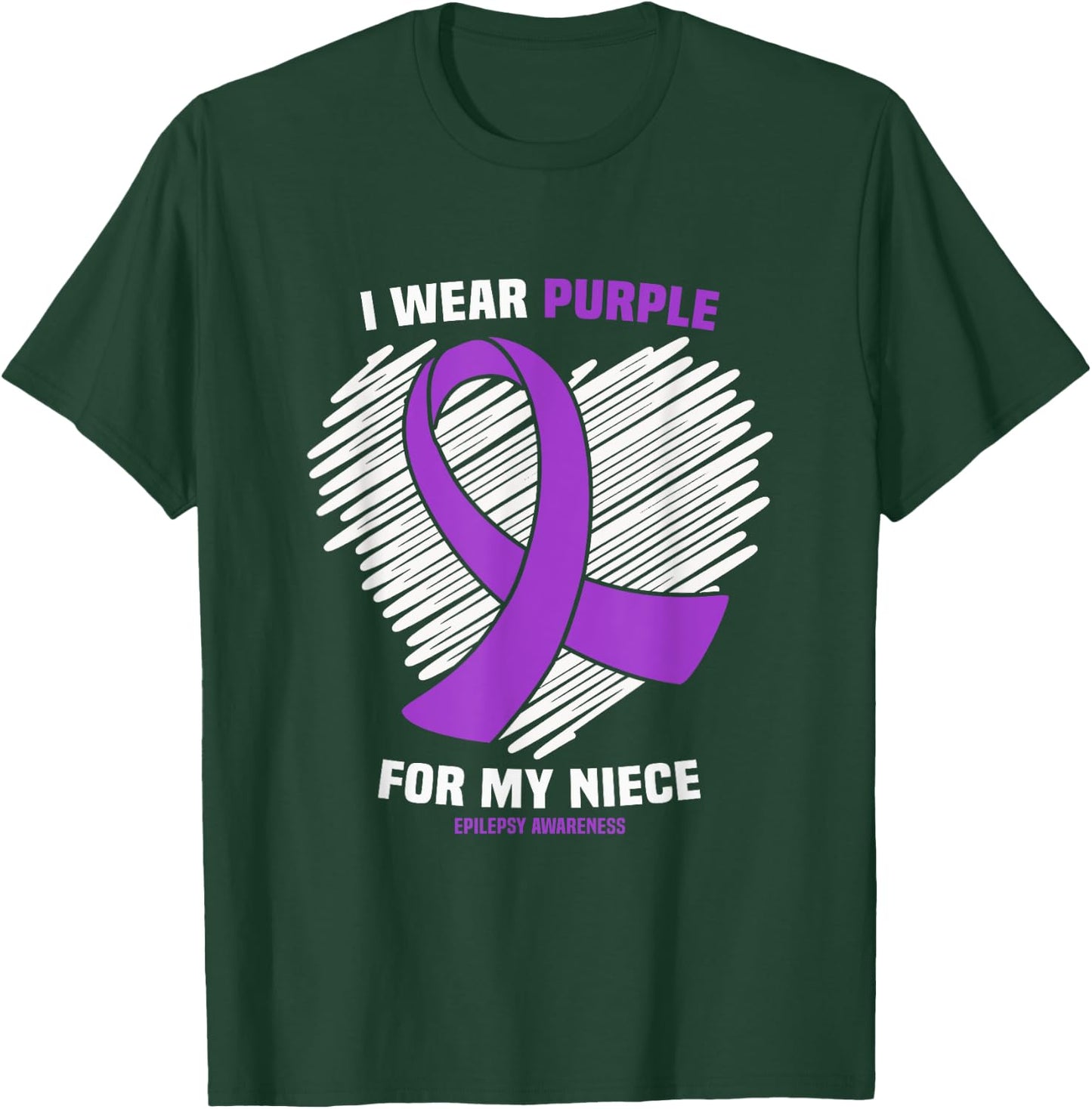 I Wear Purple For My Niece Epilepsy Awareness T-Shirt - T-Shirt | Forest