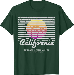 California Surfing Session 1987 Santa Monica Beach T-Shirt - T-Shirt | Forest