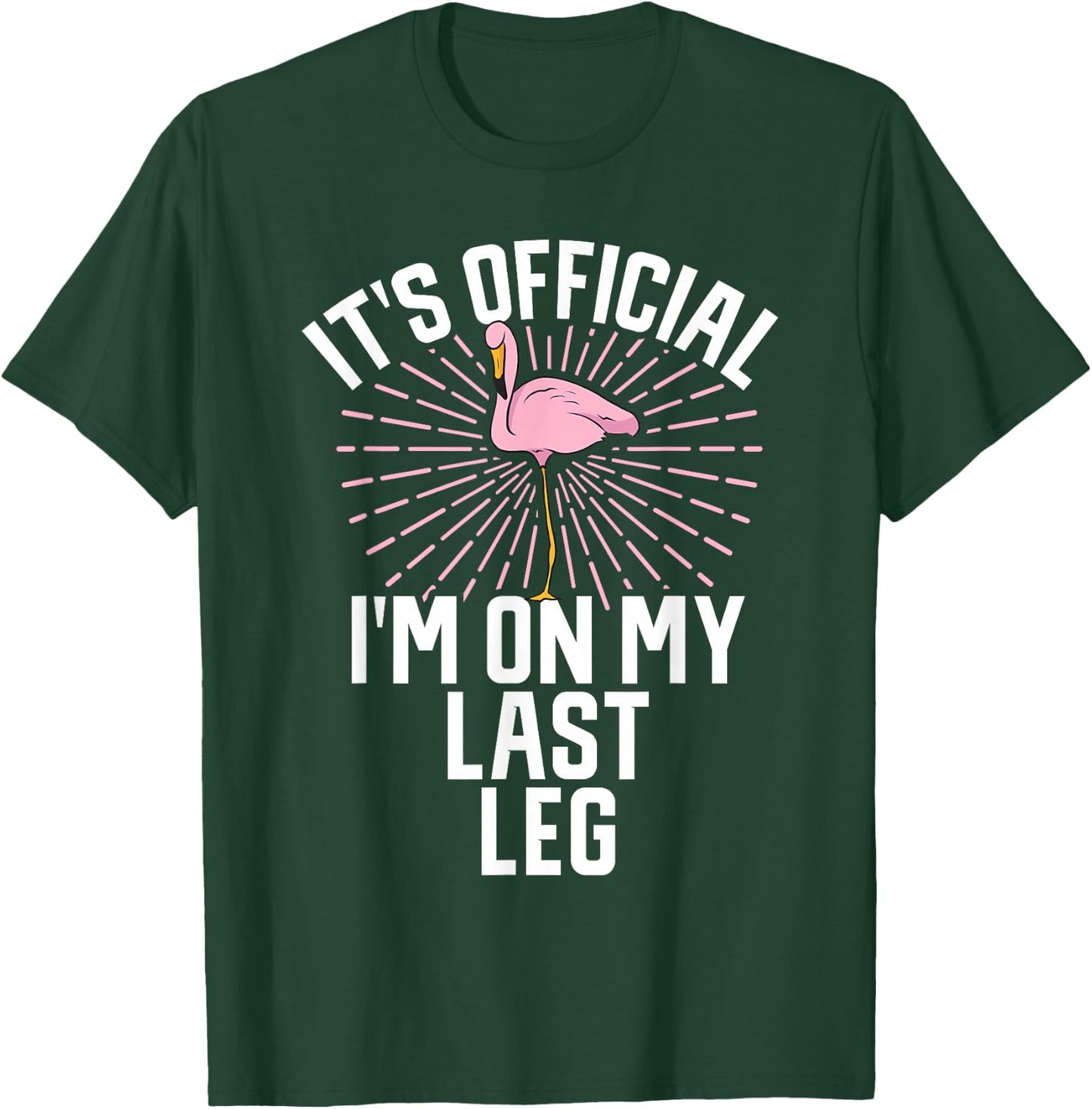 Its Official Im On My Last Leg Flamingo Amputee Amputation T-Shirt - T-Shirt | Forest
