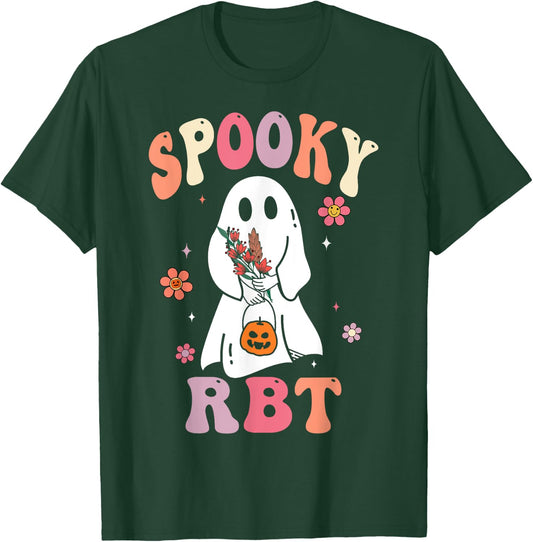 Retro Spooky Rbt Behavior Technician Halloween Rbt Therapist T-Shirt - T-Shirt | Forest