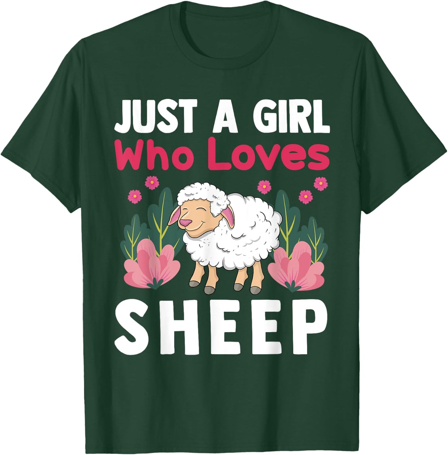 Cute Sheep Art For Sheep Lover Women Girls Kids Farm Animal T-Shirt - T-Shirt | Forest