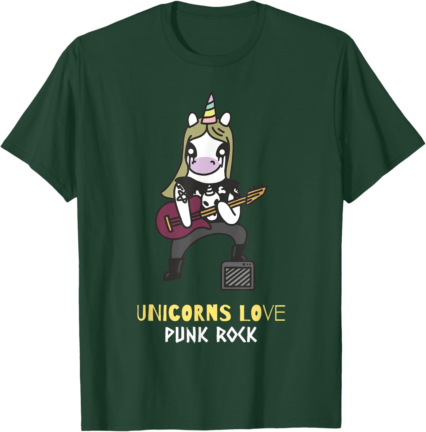 Punk Rock Unicorn Band Unicorns Love Punk Rock T-Shirt - T-Shirt | Forest