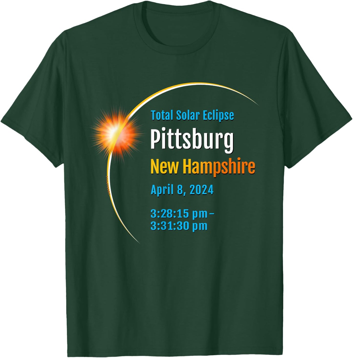 Pittsburg New Hampshire NH Total Solar Eclipse 2024 :: 1 :: T-Shirt - T-Shirt | Forest