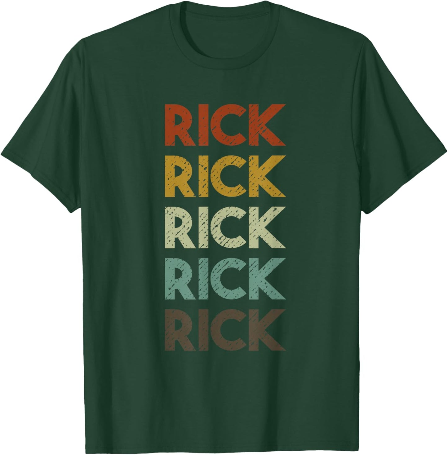 Retro Rick Vintage Distressed Style T-Shirt - T-Shirt | Forest