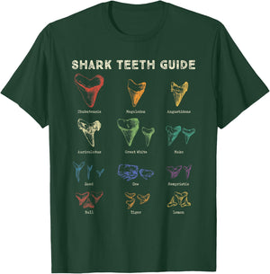 Retro Shark Teeth Guide Fossil Tooth Collector T-Shirt - T-Shirt | Forest
