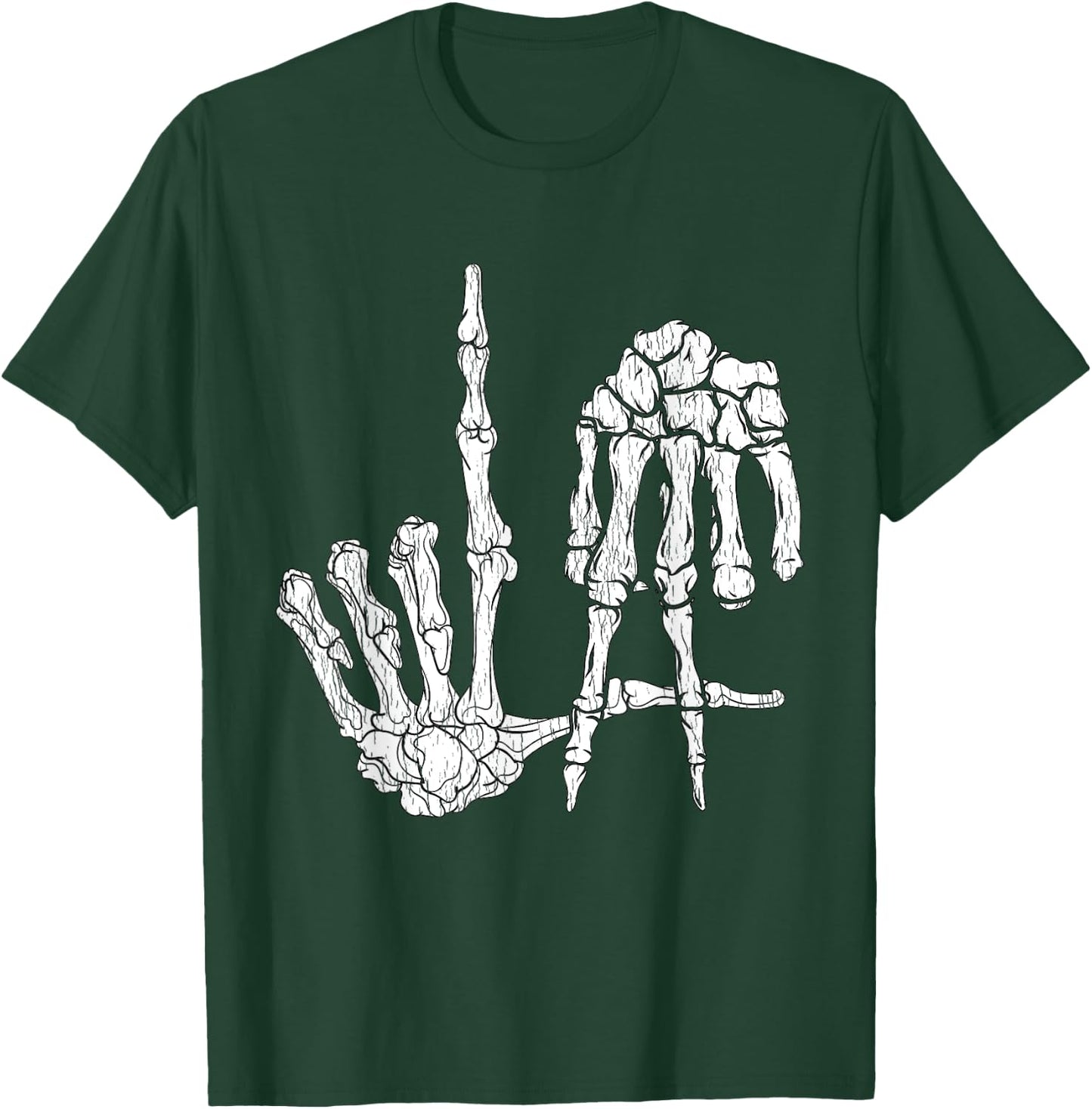 Retro LA Hands Skeleton Los Angeles Hand Sign Halloween T-Shirt - T-Shirt | Forest