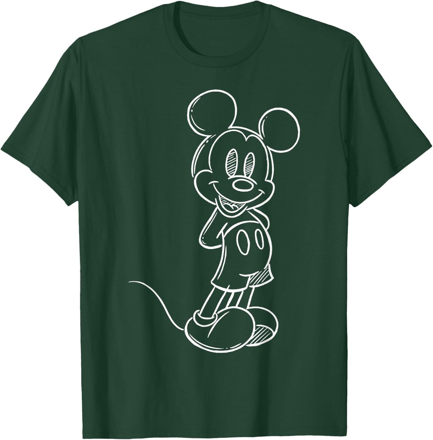 Disney Mickey & Friends Mickey White Sketch T-Shirt - T-Shirt | Forest