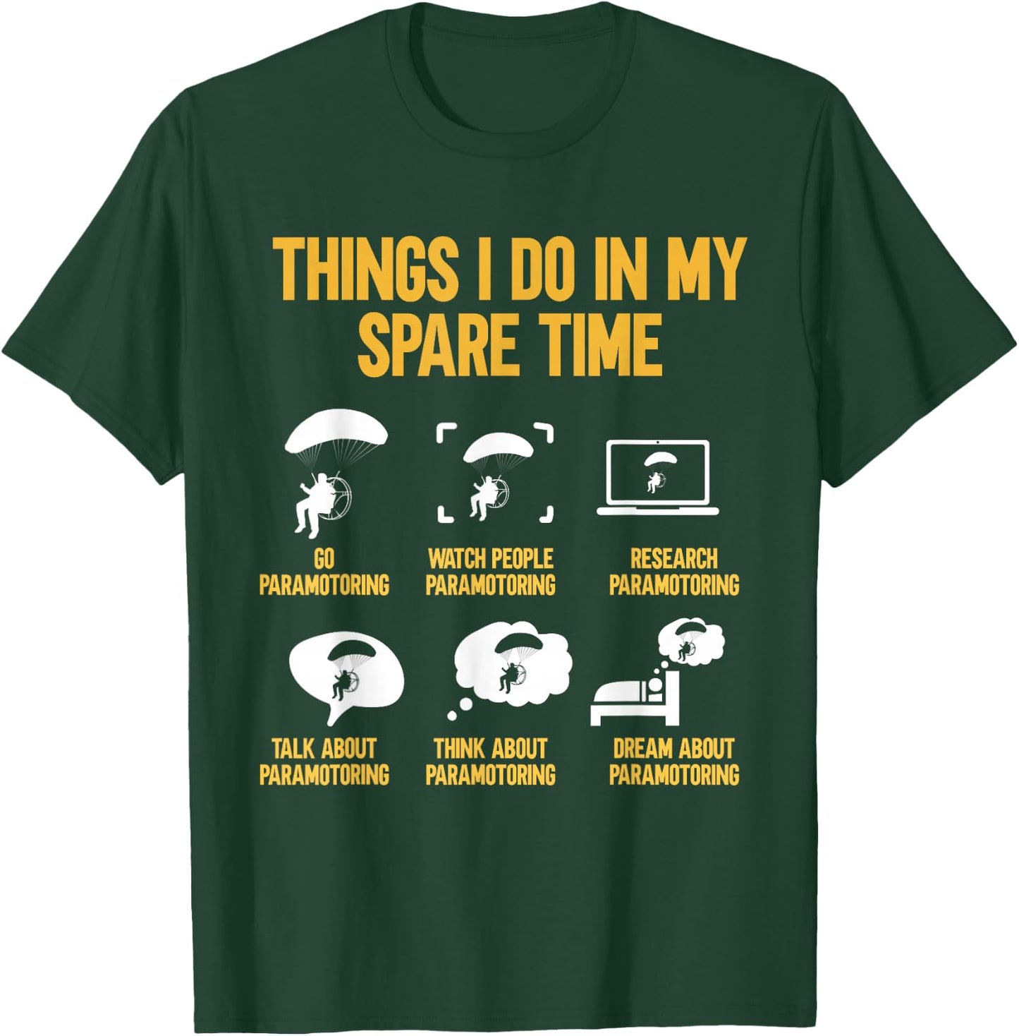 Parasol Flying Motorised Paraglider T-Shirt - T-Shirt | Forest