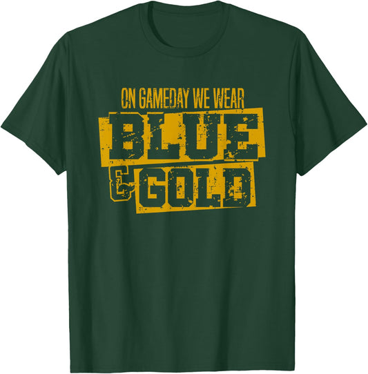 Blue Gold Game Day Group for High School Football Sports T-Shirt - T-Shirt | Forest