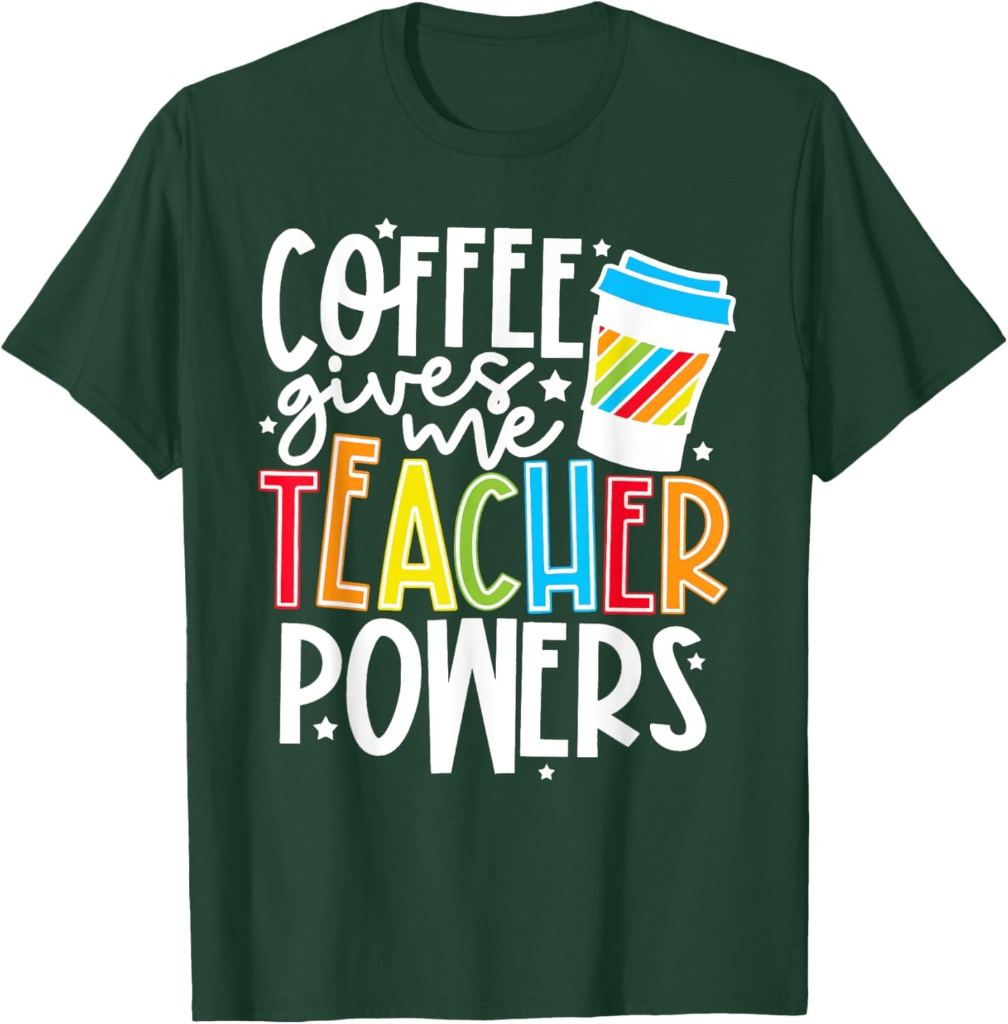 Kid Halloween Costume Coffee Gives Me Teacher Powers T-Shirt - T-Shirt | Forest