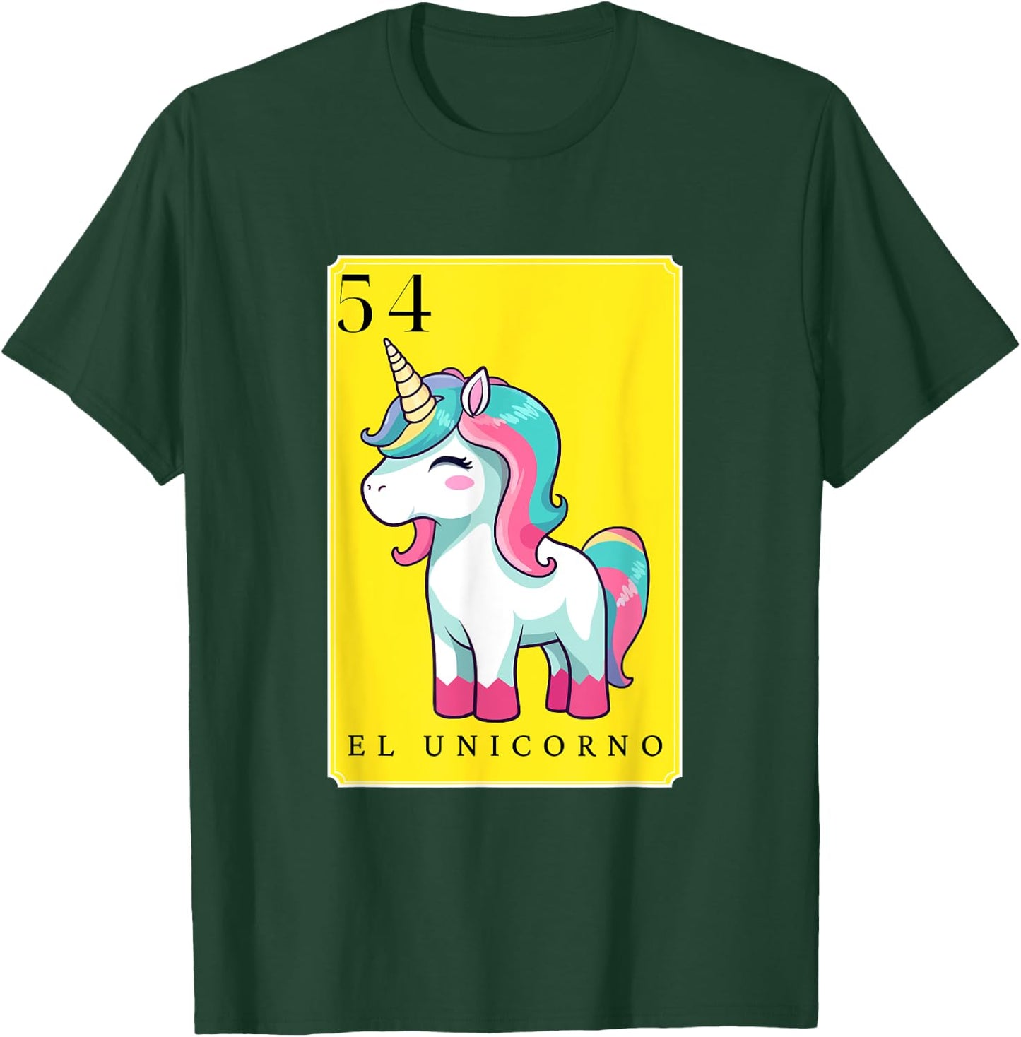 El Unicorno Funny Spanish-Mexican Bingo Cards The Unicorn T-Shirt - T-Shirt | Forest