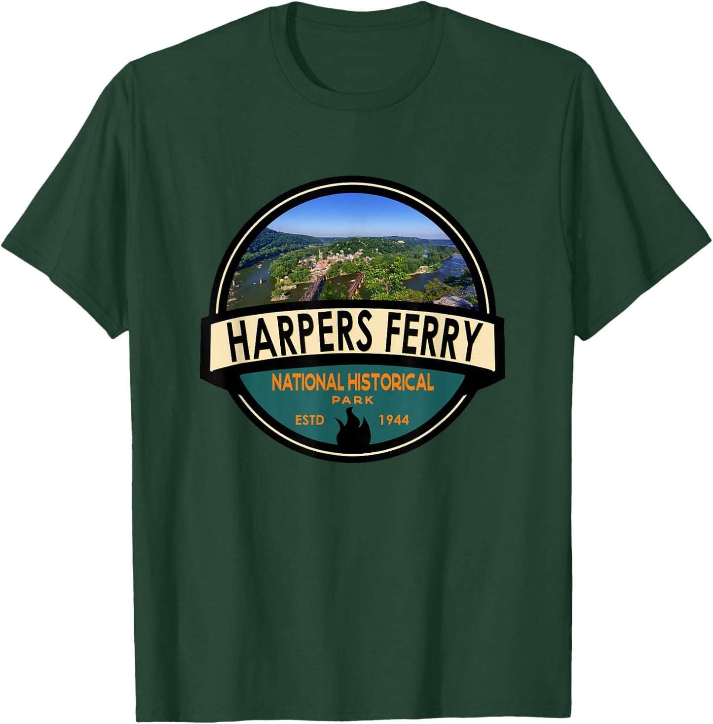 Harpers Ferry National Historical Park Emblem Vintage T-Shirt - T-Shirt | Forest