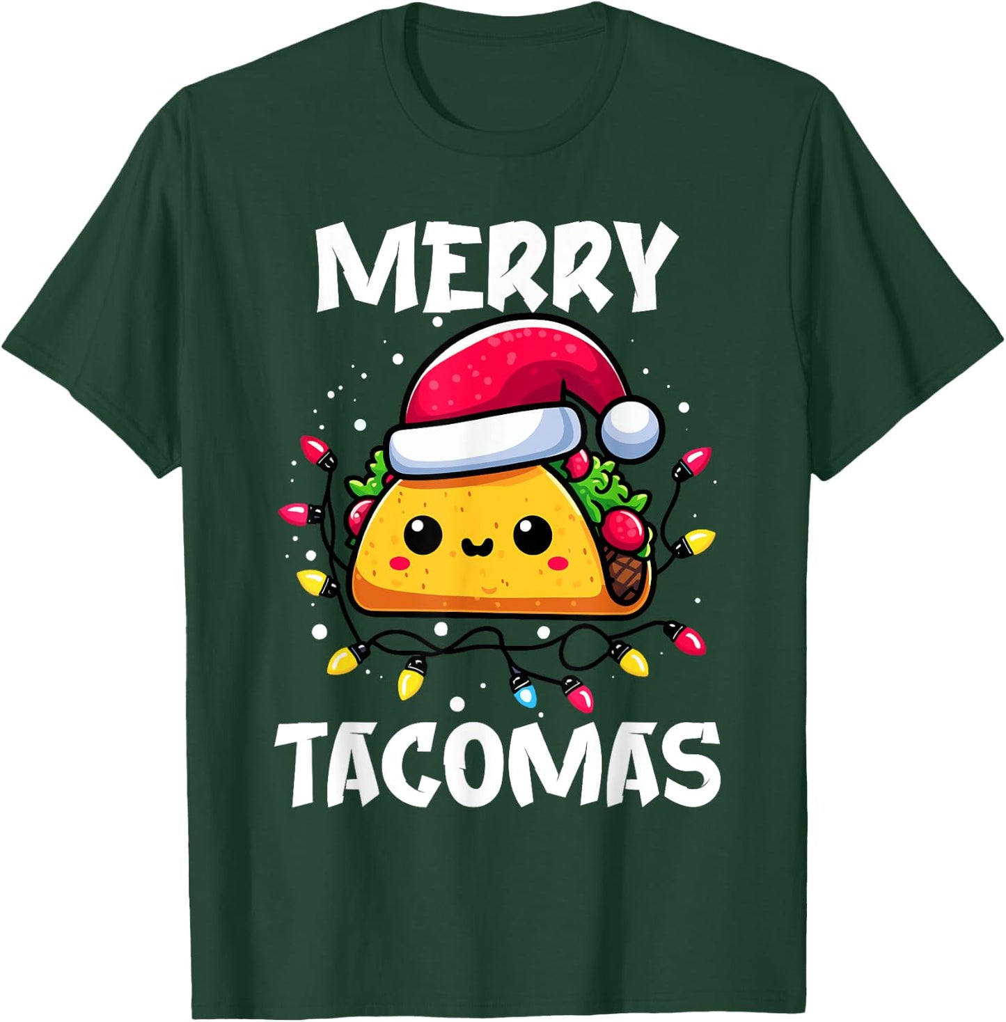 Merry Tacomas Christmas Taco Santa Claus Hat Funny Boys T-Shirt - T-Shirt | Forest