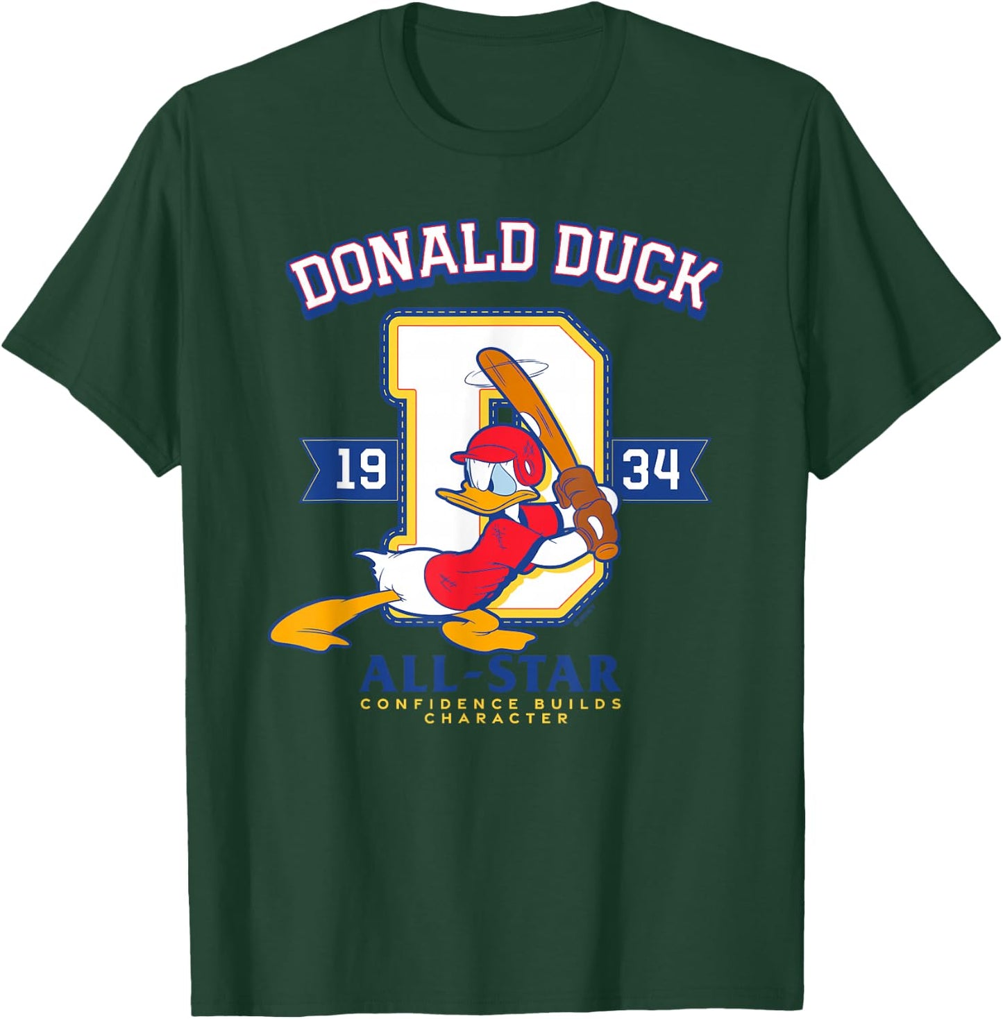 Disney Donald Duck Baseball 1934 All-Star Confidence Sports T-Shirt - T-Shirt | Forest