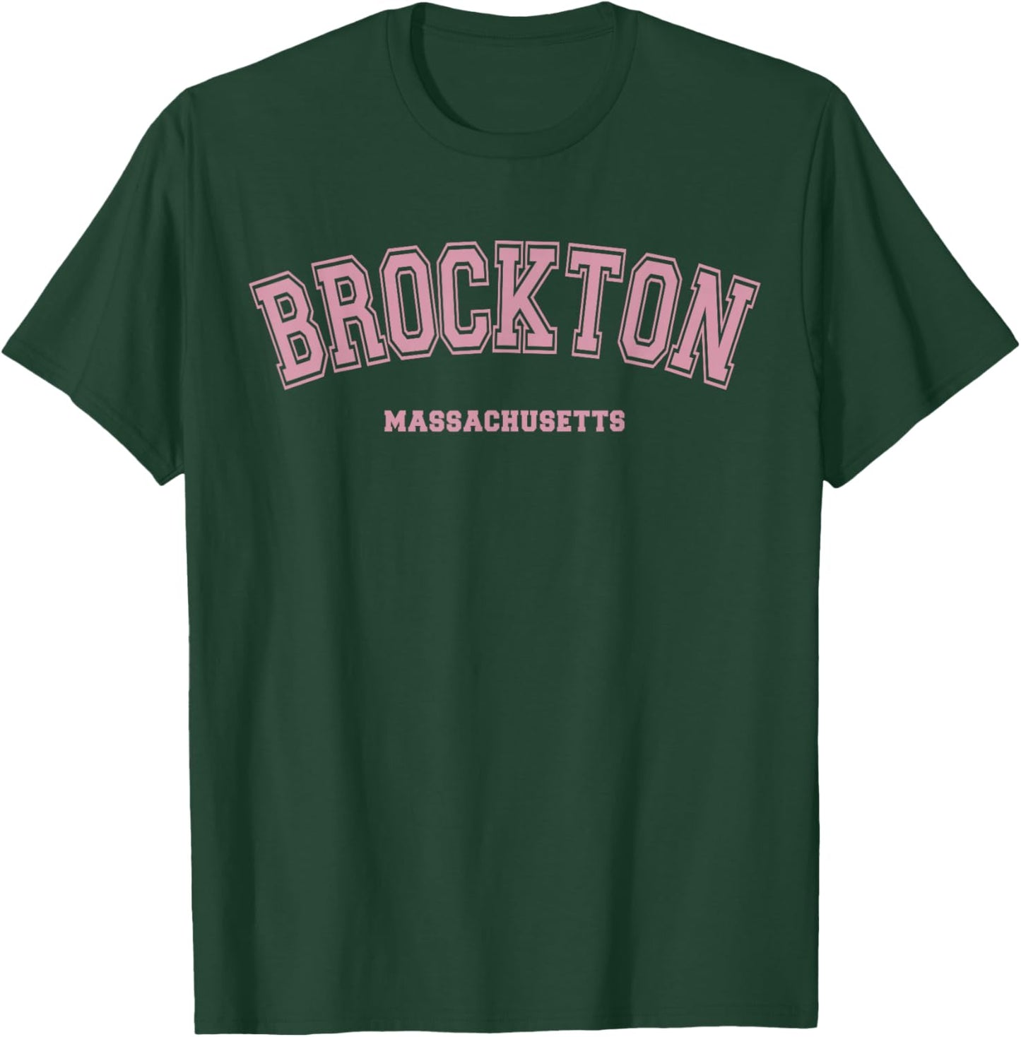 Pink Brockton Massachusetts MA Varsity Style on Brockton T-Shirt - T-Shirt | Forest