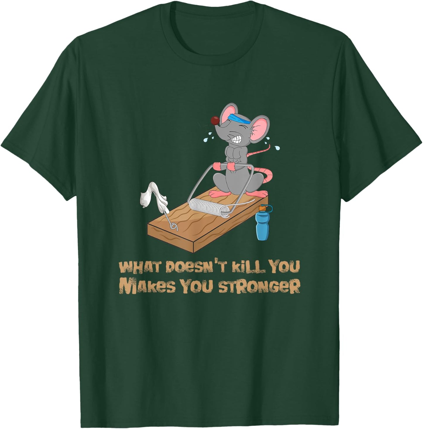 Mouse Training Mousetrap Fitness Workout Bench Press Funny T-Shirt - T-Shirt | Forest