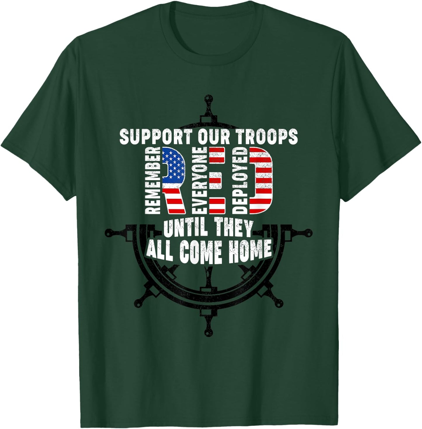 On Friday We Wear Red Friday Navy Support Troops US Flag T-Shirt - T-Shirt | Forest