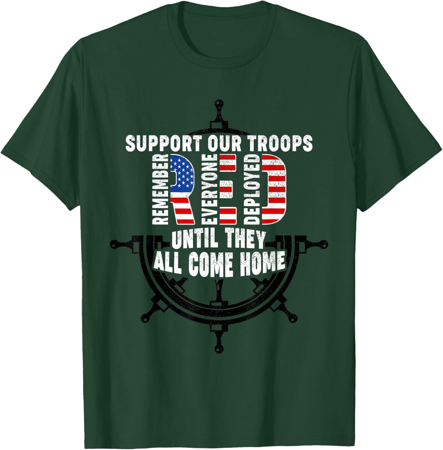 On Friday We Wear Red Friday Navy Support Troops US Flag T-Shirt - T-Shirt | Forest