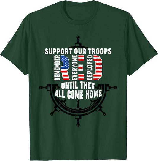 On Friday We Wear Red Friday Navy Support Troops US Flag T-Shirt - T-Shirt | Forest