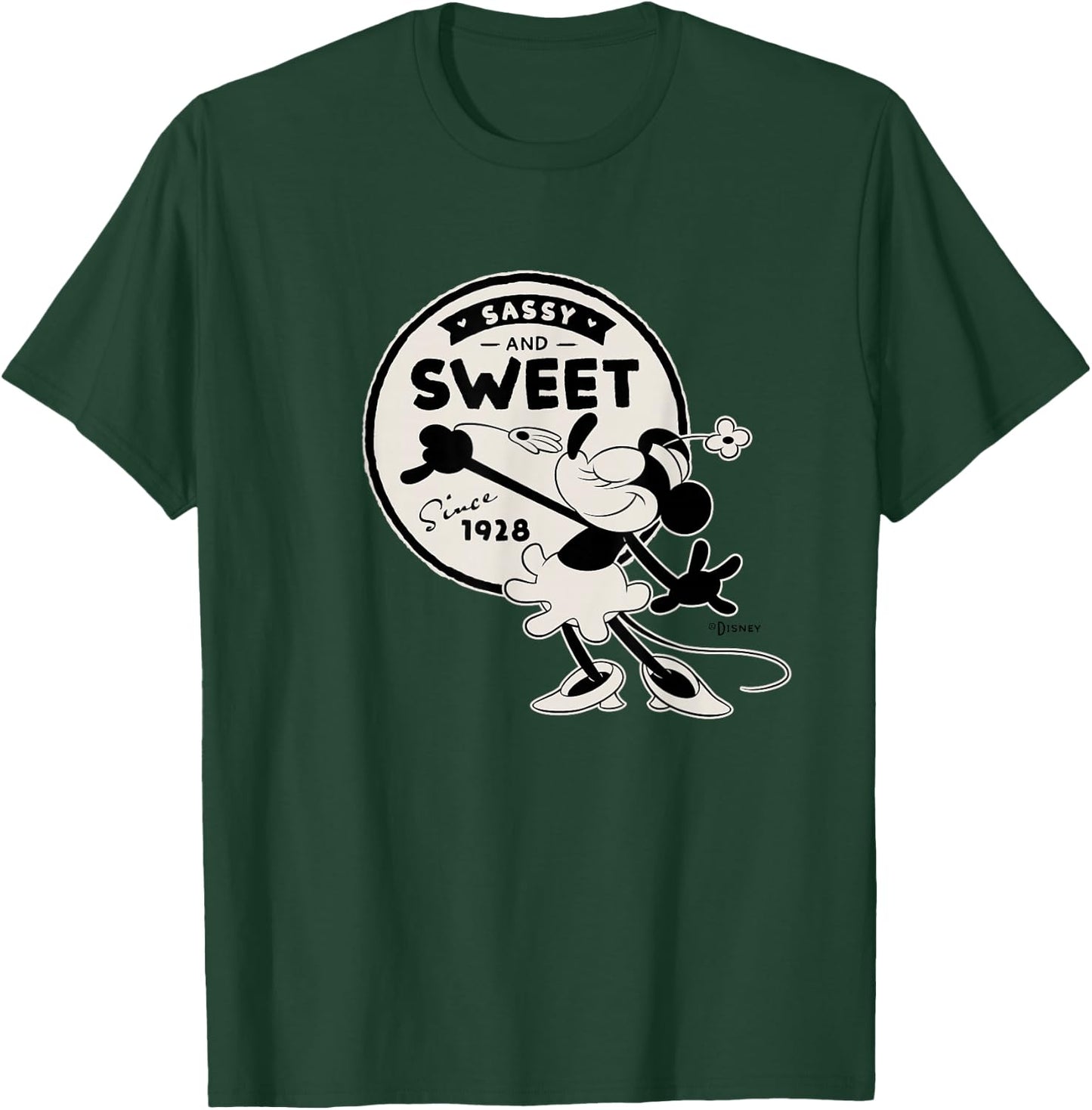 Disney 100 Minnie Mouse Sassy and Sweet Since 1928 D100 T-Shirt - T-Shirt | Forest