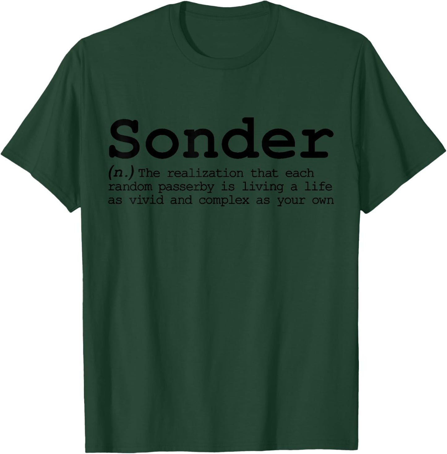Sonder Funny Word Definition Vocabulary Typewriter Poetry Ah T-Shirt - T-Shirt | Forest