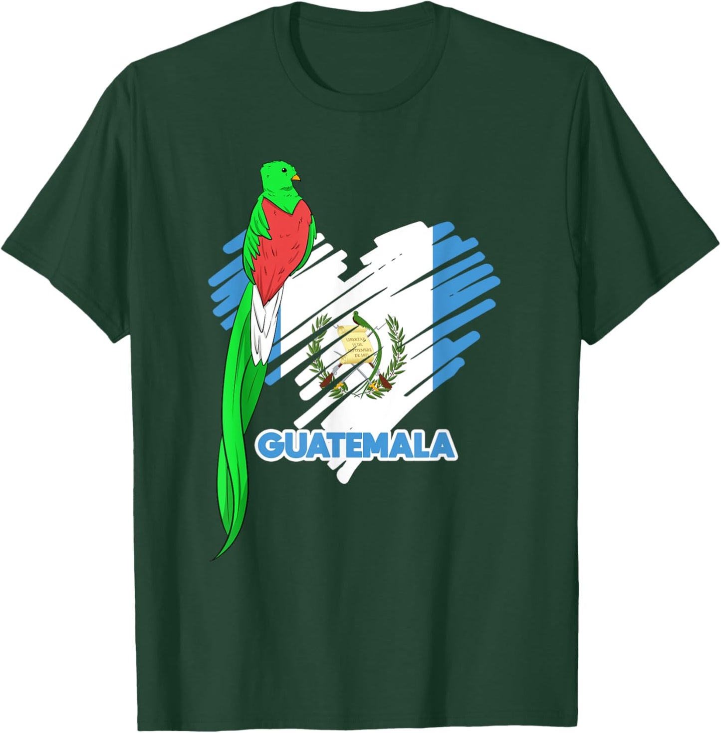 Guatemala Quetzal National Bird Guatemalan Flag Day T-Shirt - T-Shirt | Forest